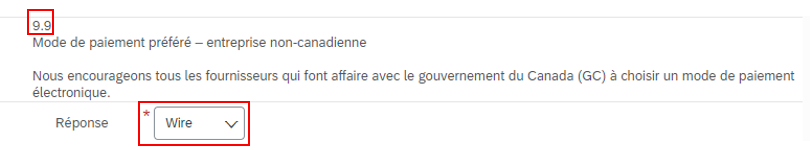 Une saisie d’écran de la question 9 du questionnaire avec les le chiffre 9.9 et le menu déroulant mis en évidence.