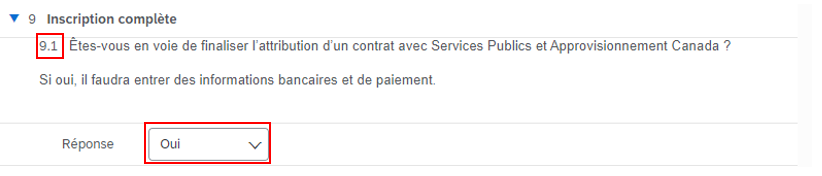 Une saisie d’écran de la question 9 du questionnaire avec le chiffre 9.1 mis en évidence